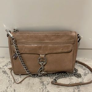 Rebecca Minkoff Mini M.A.C. Crossbody bag - tan leather with chain link strap